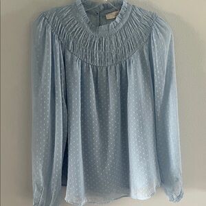 LOFT Light Blue Long-Sleeve Blouse